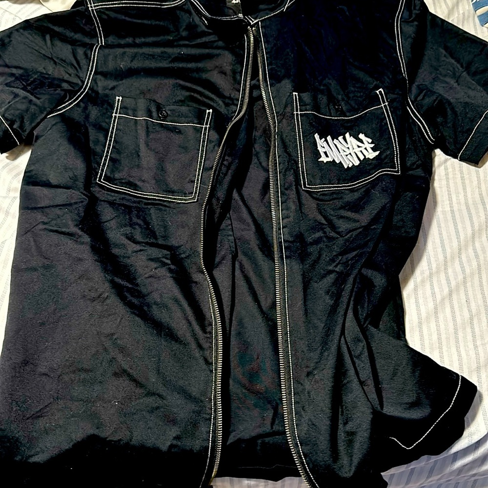Empyre work zip-up shortsleeved